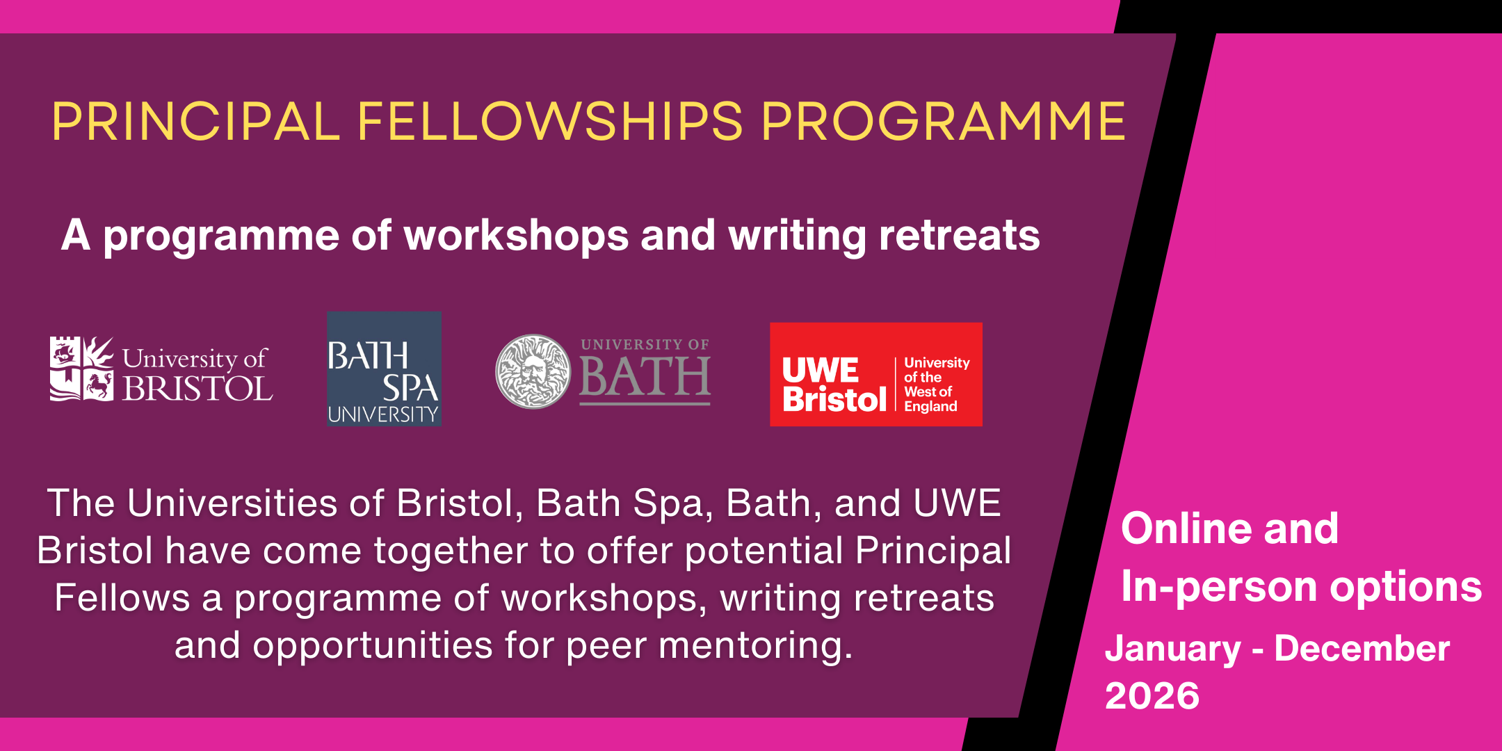 Image with details of the programme and the university logos